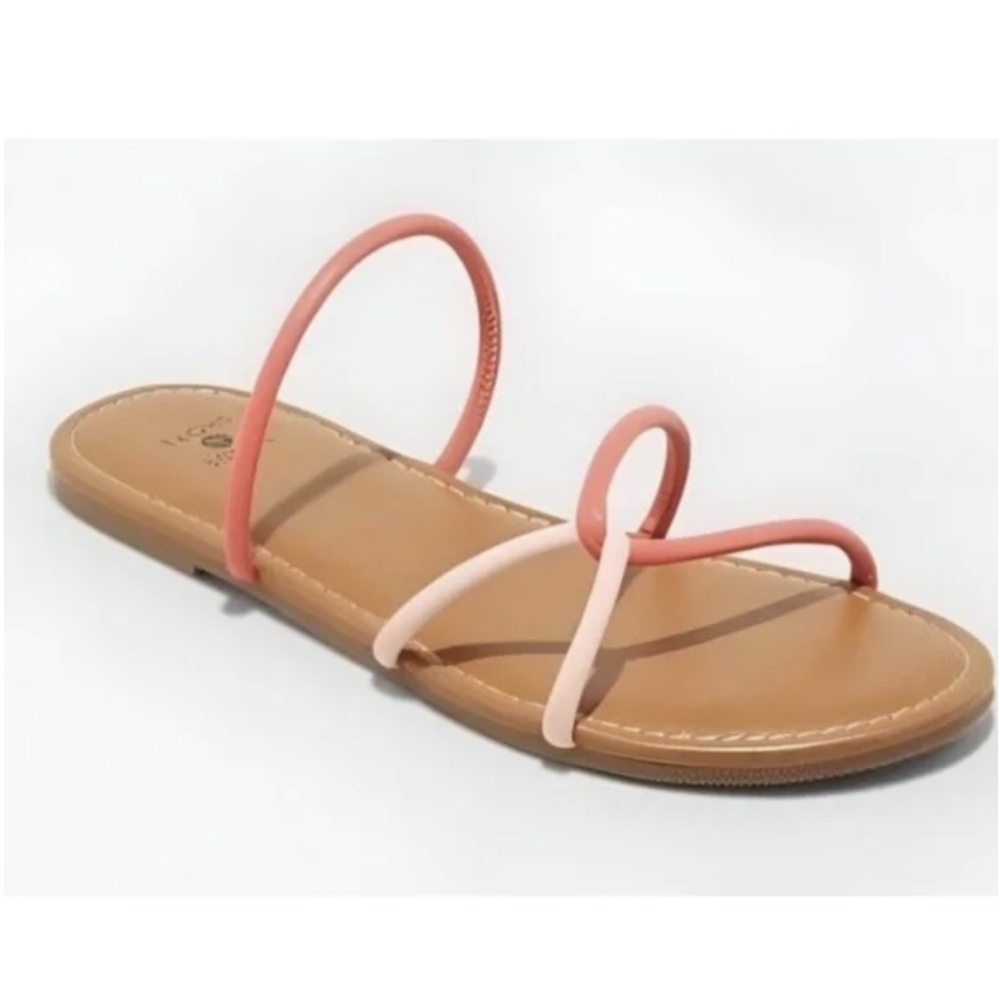 Shade & Shore Pink Bali Slip On Sandals Beach Flip Flops